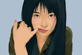 create a high quality vexel or vector portrait illustration