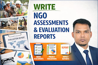 write ngo assessments and evaluation reports