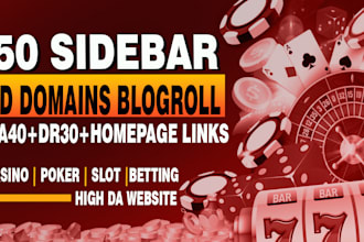 provide 50 id sidebar blogroll backlinks from high authority domains da40
