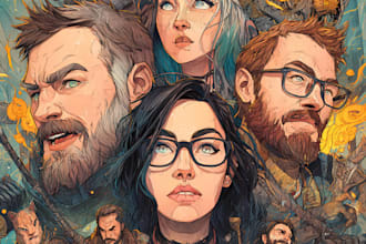 do a illustration, comic book, album cover, and fan art