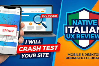 test your website or app UX UI as a native italian user