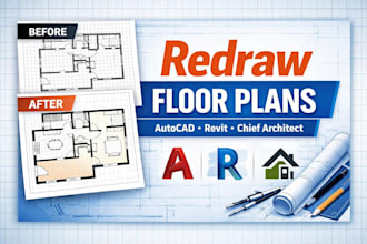 as architect redraw floor plan in autocad, revit and chief architect