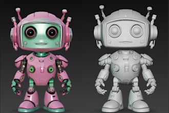 sculpt 3d robotic toys, sci fi character,3d action figure,3d flexi toy prototype