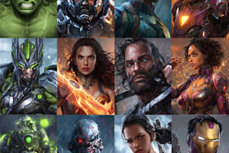 create scifi, fantasy, superhero character design