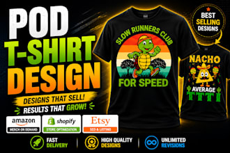 create trendy print on demand t shirt designs for etsy and shopify
