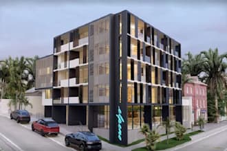 design render 3d architectural exterior of house commercial  building rendering