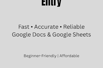 do accurate data entry and web research for you