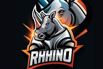 give a high quality rhino logo design for your company
