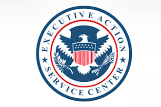 design amazing law or executive action logo