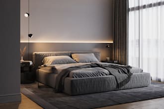 create bedroom design, 3d visualization, 3ds max