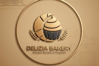 draw bakery, sweet, cupcake or cookies logo