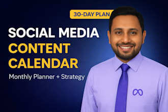 create a monthly social media content calendar and marketing strategy
