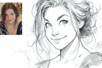 draw beautiful caricature sketch from photo