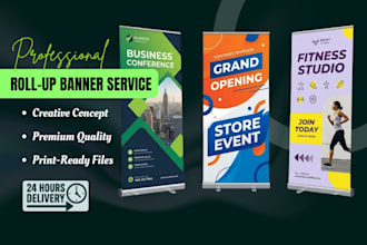 design roll up banner, pull up banner, retractable banner, event banner in 24 hr