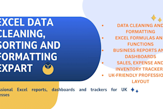 create professional excel reports, dashboards and trackers for UK businesses