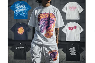 design a streetwear clothing graphic tshirt design