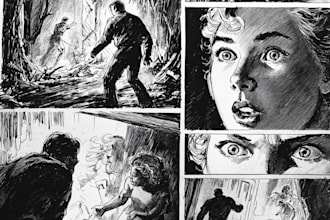 draw amazing vintage horror comics artwork illustration