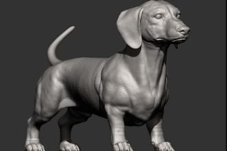 make 2d to 3d pet figure,3d animal statue,memorial pet,in blender,for3d printing
