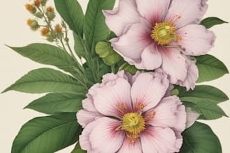 make beautiful botanical floral illustration