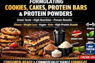 formulate cookies, cakes, protein bar, beverage  and protein powders gummies
