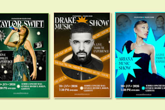 design a creative music poster or party flyer