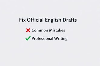 rewrite and correct official or professional english drafts