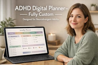 design an adhd digital planner for women and neurodivergent adults