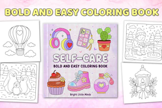 draw cozy, bold and easy coloring book pages for kids and adults