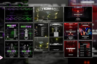 design event posters, flyers for clubs, festivals, parties