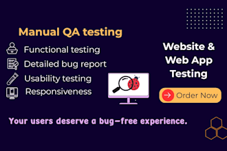 do website functionality, usability testing and bug report
