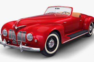 design 3d vintage car for roblox game,3d car interior,rigging for animation,mesh