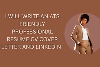 write an ats friendly professional resume CV cover letter and linkedin
