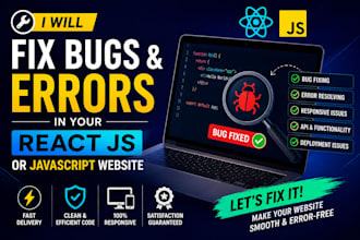 fix bugs and errors in your react js or javascript website