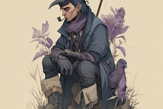 a character illustration, book, cover illustration