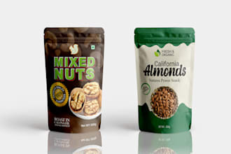 do eye catching product packaging, stand up pouch and product label design