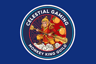 create monkey king mascot logo design with 1 day delivery
