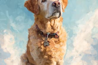 create a custom pet portrait from your favorite photo, memorial gifts