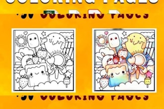 create coloring book pages and book cover for amazon KDP