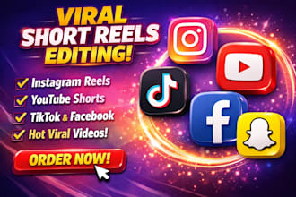 short reels editing for instagram, youtube, facebook,tiktok