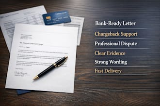 write a bank dispute or chargeback letter to fight unauthorized charges