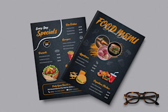 restaurant food menus and custom cookbooks