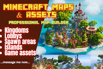 build custom minecraft map, spawn, castle, village, lobby, java world, hub, city