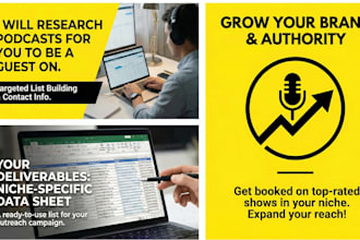 research podcast host info and find podcasts for you to be a guest on
