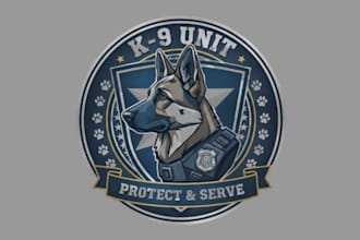 create an awesome k9 dog logo design