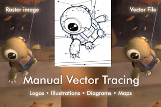 manual vector tracing, convert your image or logo to vector file