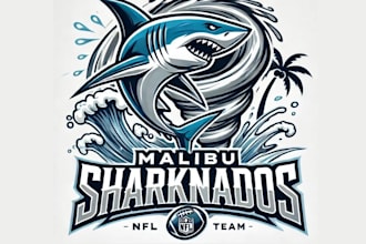 design high quality custom shark mascot logo with t shirt design