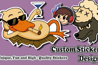 create vintage rubber hose cartoon stickers with unique retro style