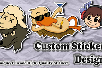 design retro rubber hose cartoon stickers for your brand