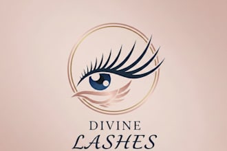 design a glamorous and stylish eyelash logo for your brand