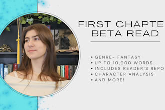 beta read your first chapter and provide detailed feedback